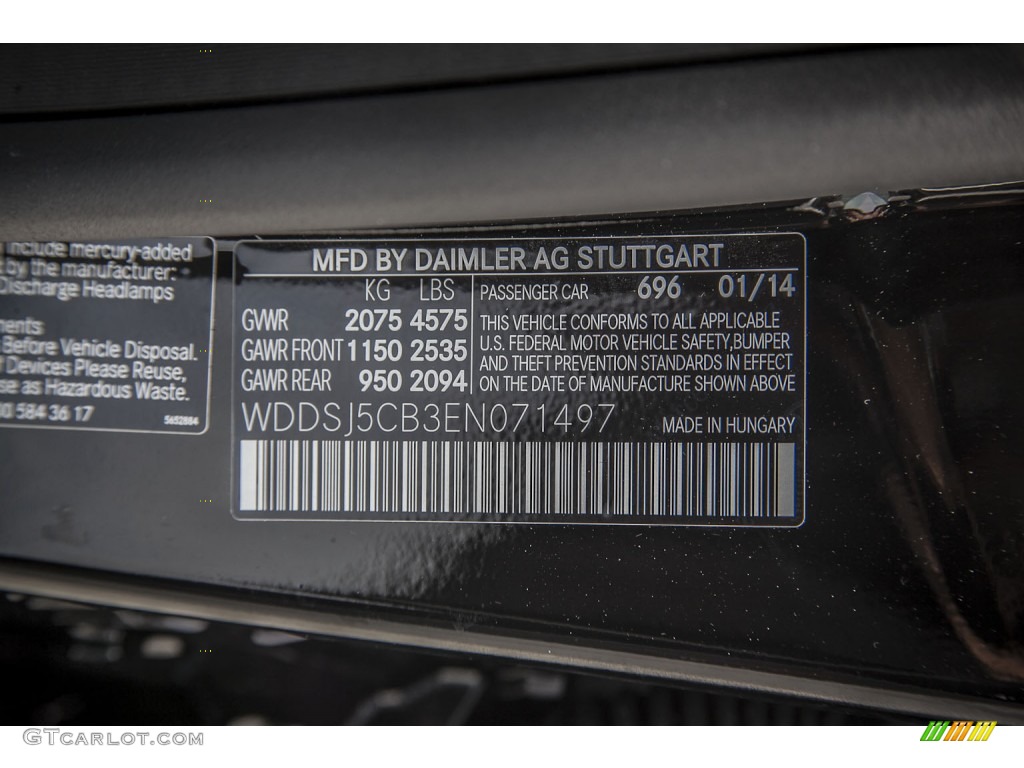 2014 CLA Color Code 696 for Night Black Photo #91084613