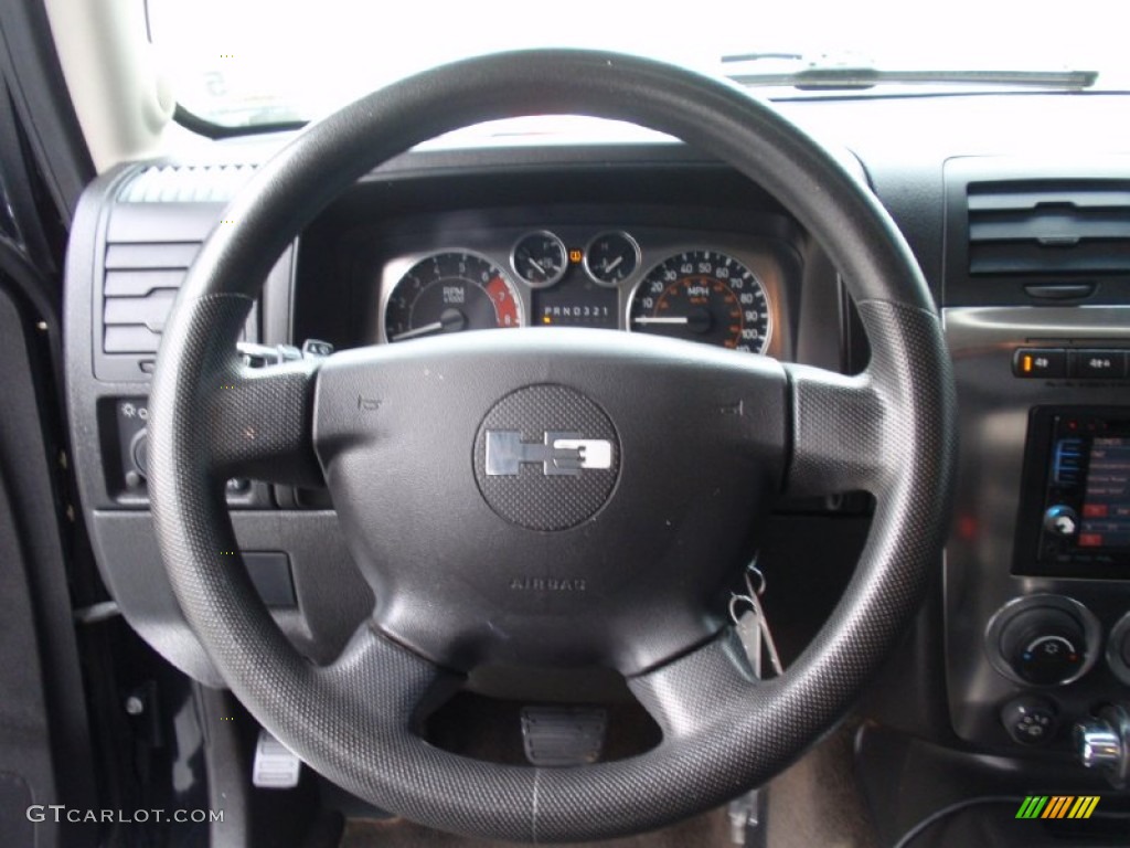 2007 Hummer H3 X Ebony Black/Pewter Steering Wheel Photo #91086853