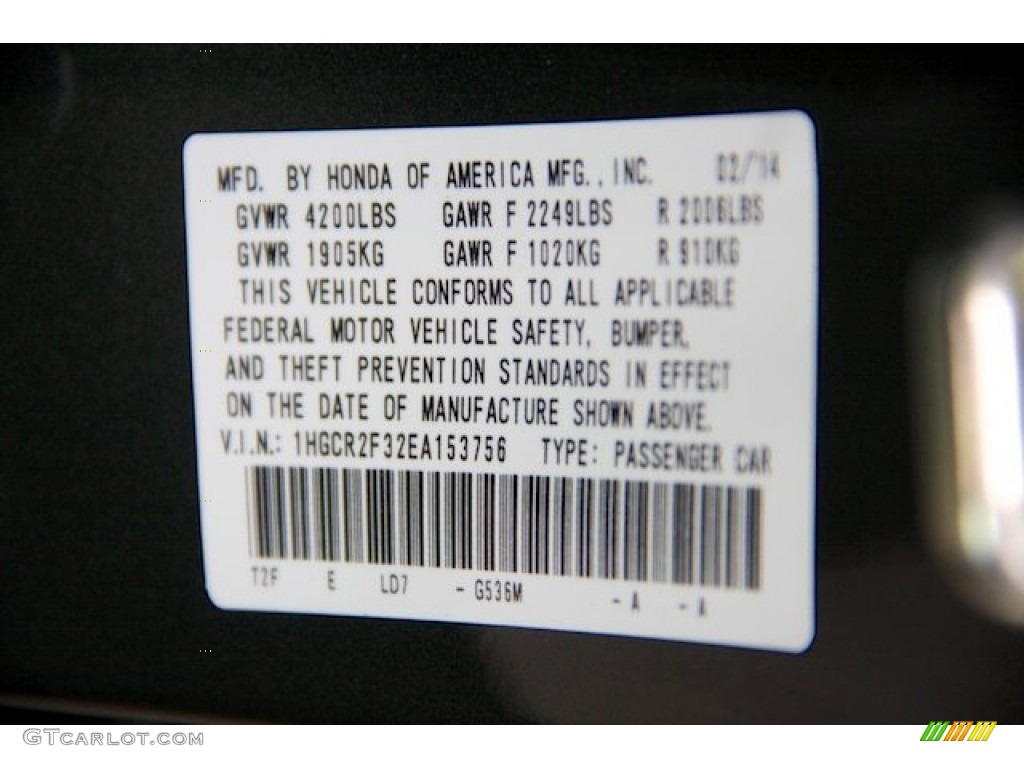 2014 Accord LX Sedan - Hematite Metallic / Black photo #20