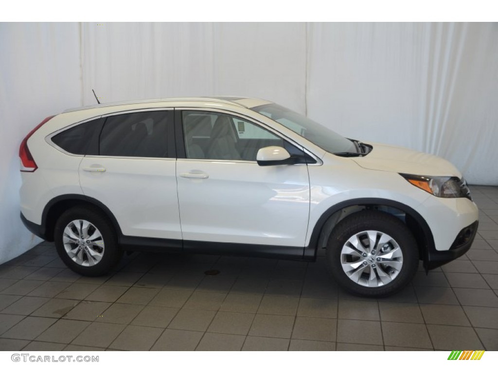 2014 CR-V EX-L - White Diamond Pearl / Beige photo #5