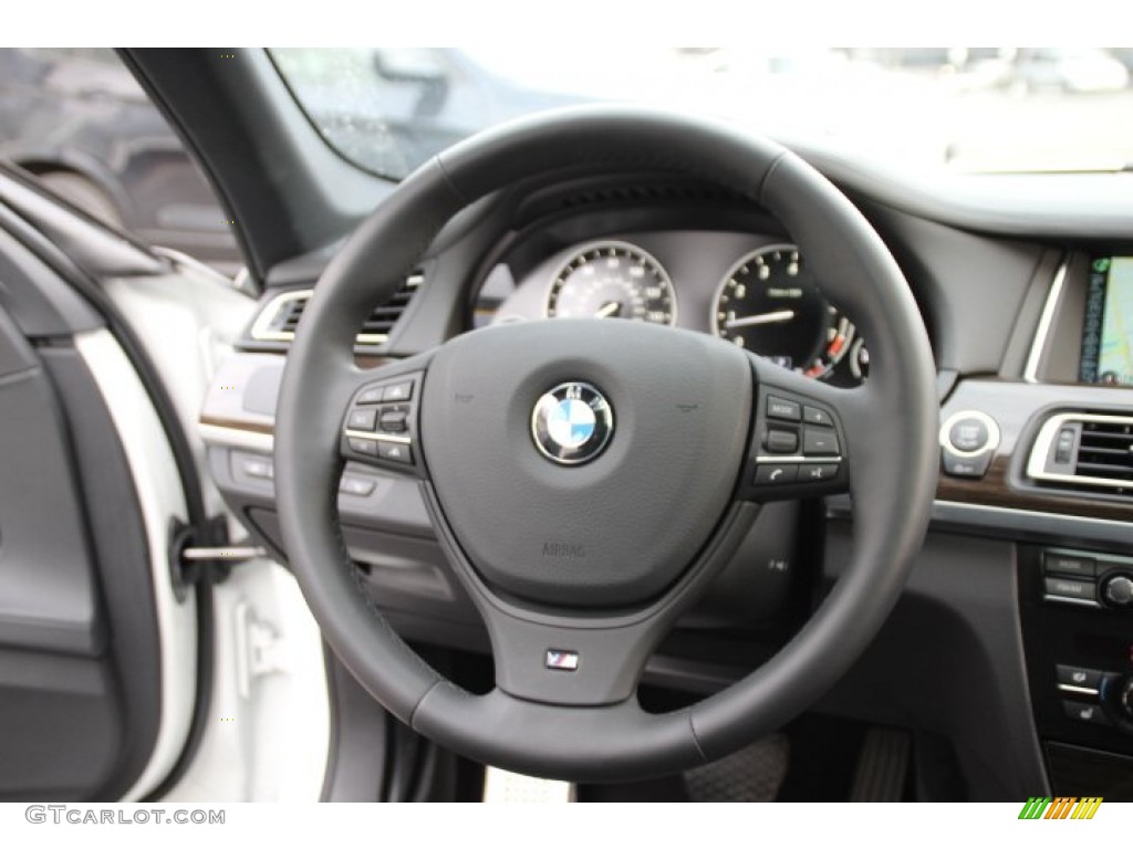 2013 BMW 7 Series 750Li xDrive Sedan Black Steering Wheel Photo #91100354