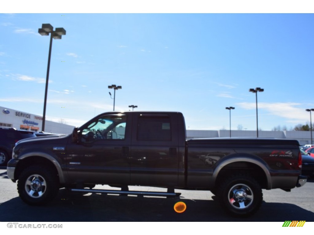 2005 F250 Super Duty Lariat Crew Cab 4x4 - Dark Stone Metallic / Tan photo #6