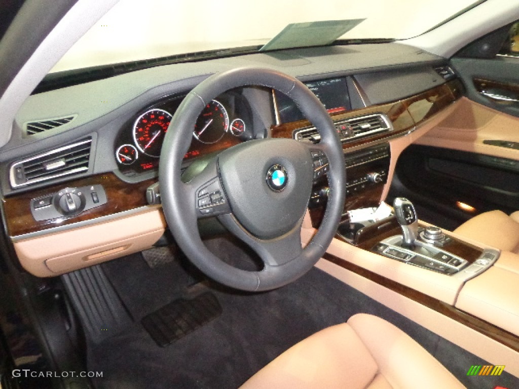 Saddle/Black Interior 2013 BMW 7 Series 750Li Sedan Photo #91104581