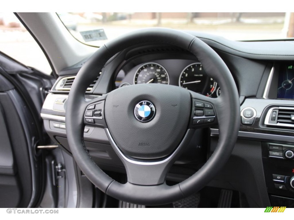 2013 BMW 7 Series 740Li xDrive Sedan Black Steering Wheel Photo #91104767