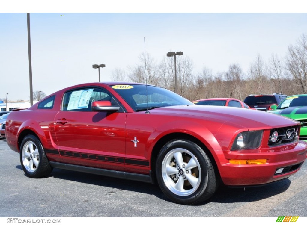 2007 Mustang V6 Premium Coupe - Torch Red / Black/Dove Accent photo #1