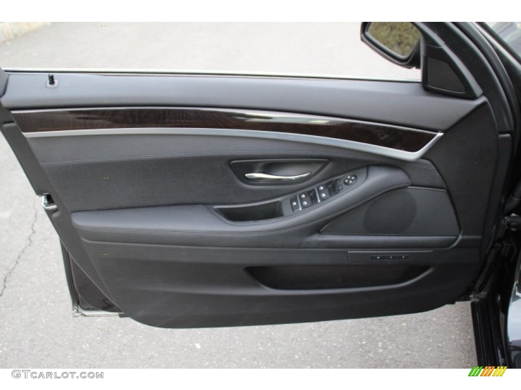 2014 BMW 5 Series 528i xDrive Sedan Black Door Panel Photo #91105370