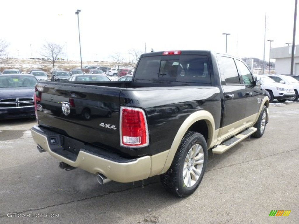 2014 1500 Laramie Longhorn Crew Cab 4x4 - Black / Longhorn Canyon Brown/Light Frost photo #3