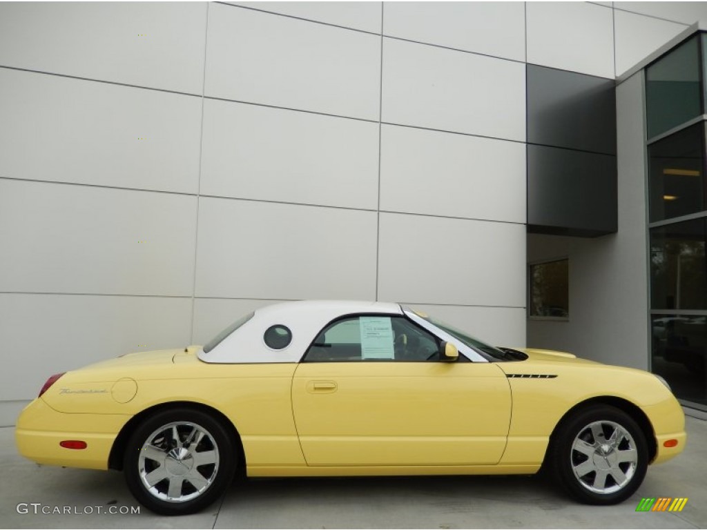 Inspiration Yellow 2002 Ford Thunderbird Premium Roadster Exterior Photo #91107890