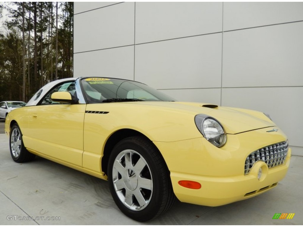 Inspiration Yellow 2002 Ford Thunderbird Premium Roadster Exterior Photo #91107908