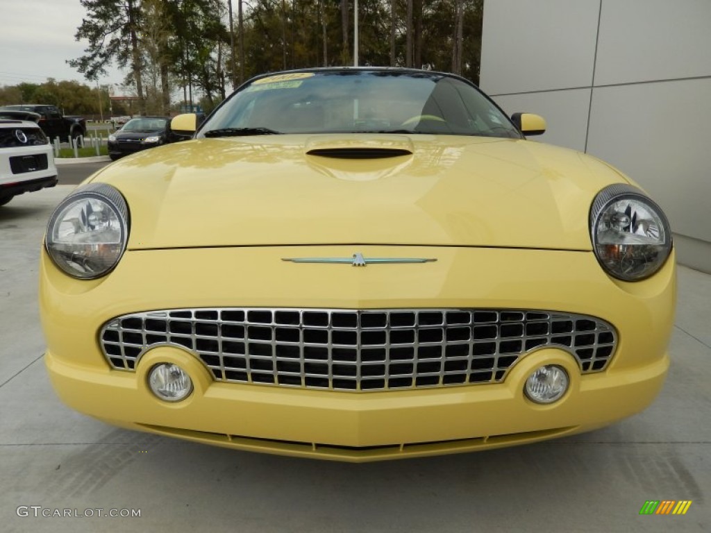 Inspiration Yellow 2002 Ford Thunderbird Premium Roadster Exterior Photo #91107923