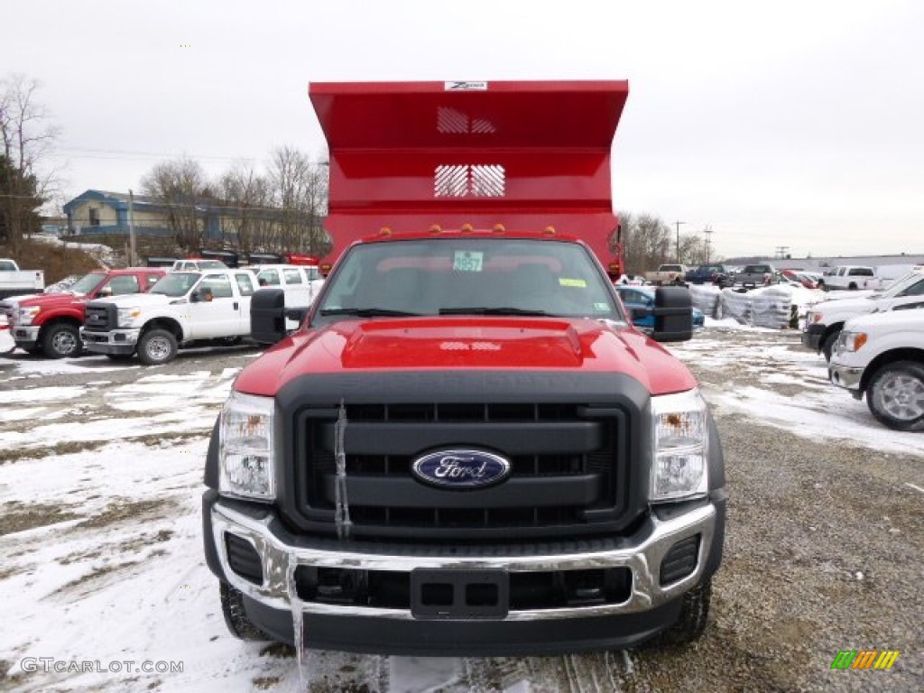 2014 F450 Super Duty XL Regular Cab 4x4 Dump Truck - Vermillion Red / Steel photo #3