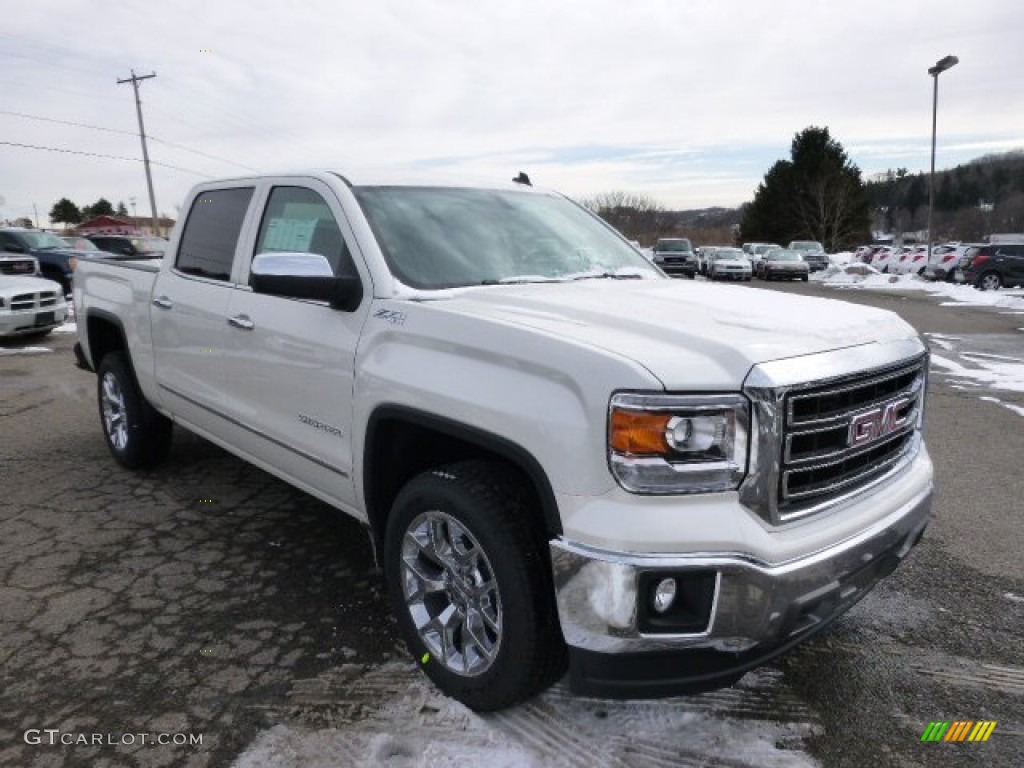 2014 Sierra 1500 SLT Crew Cab 4x4 - White Diamond Tricoat / Jet Black photo #3