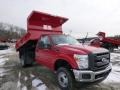 2014 Vermillion Red Ford F350 Super Duty XL Regular Cab 4x4 Dump Truck  photo #2