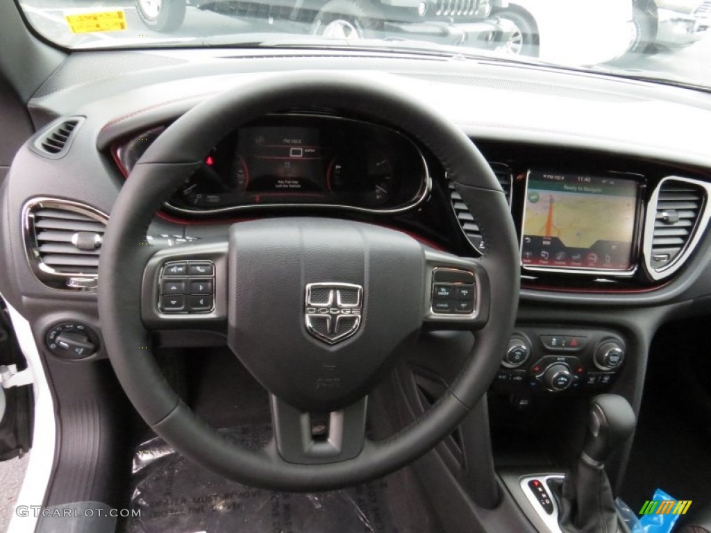 2014 Dodge Dart GT GT Black/Ruby Red Dashboard Photo #91110080