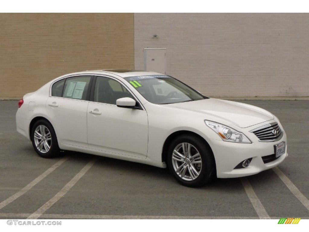 2011 G 37 Journey Sedan - Moonlight White / Graphite photo #1