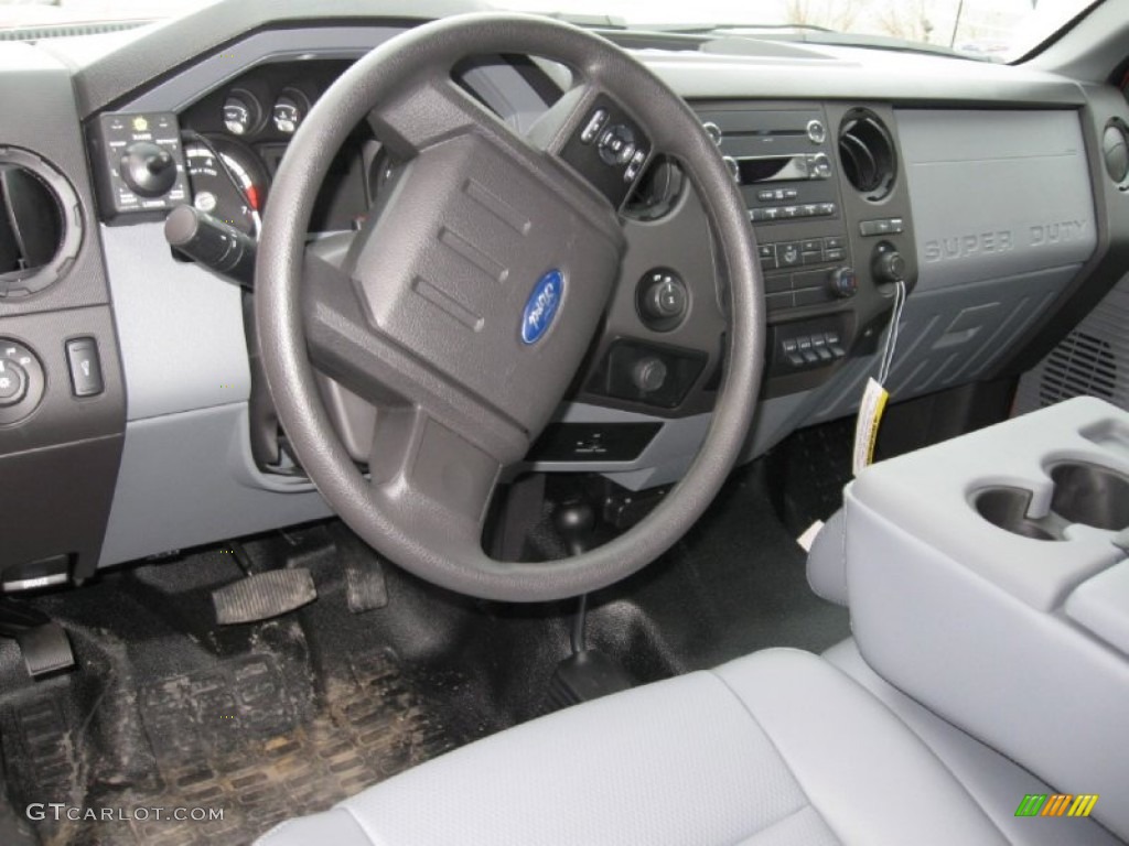Steel Interior 2014 Ford F350 Super Duty XL Regular Cab 4x4 Plow Truck Photo #91113221
