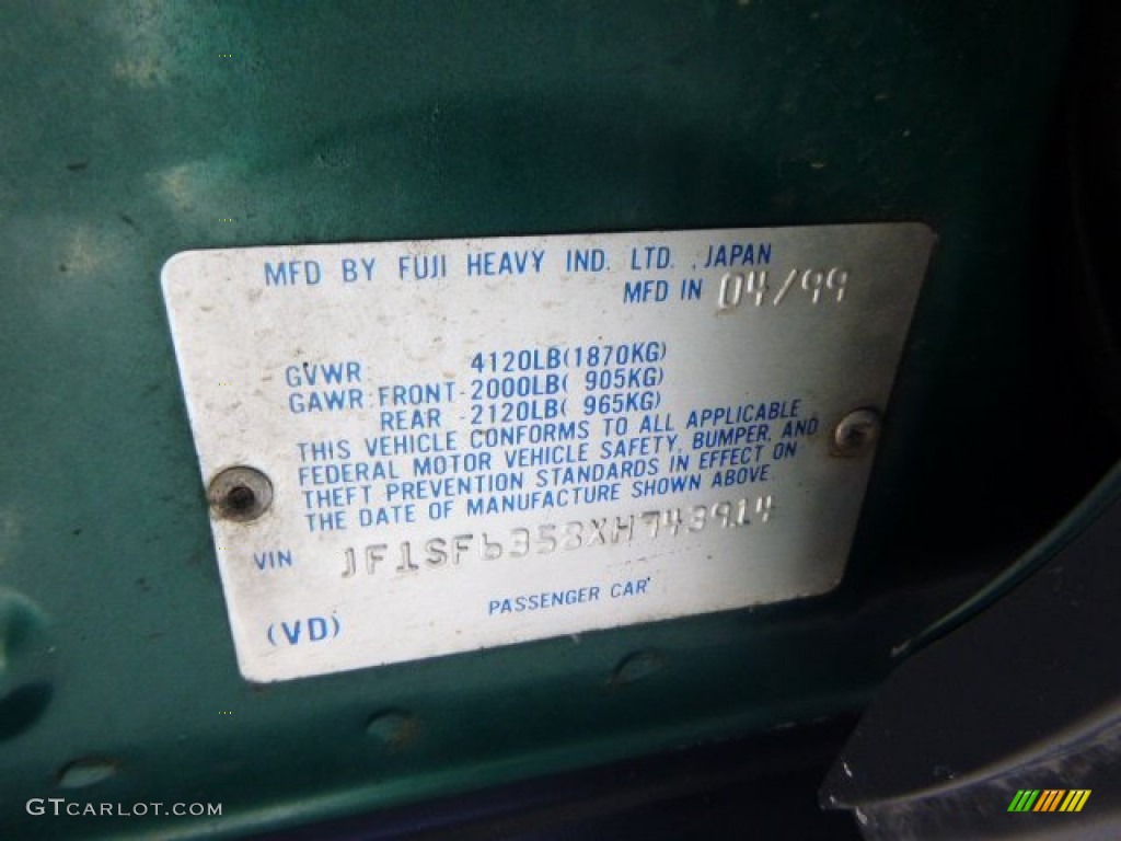 1999 Forester L - Acadia Green / Beige photo #14