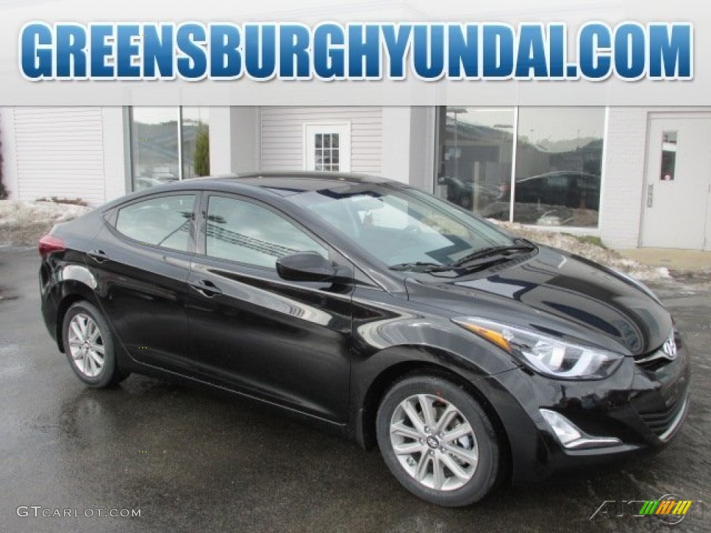 2014 Elantra SE Sedan - Black / Gray photo #1