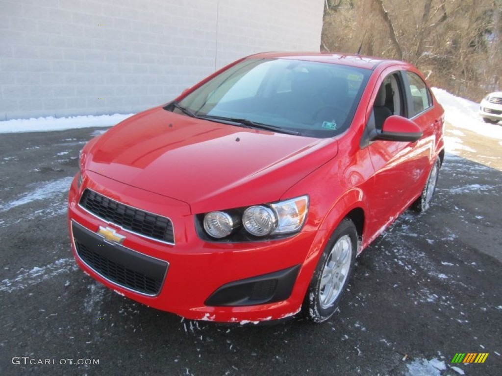 Red Hot 2014 Chevrolet Sonic LT Sedan Exterior Photo #91121198