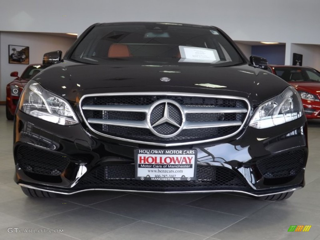 2014 E 350 4Matic Sedan - Black / designo Amaretto photo #2