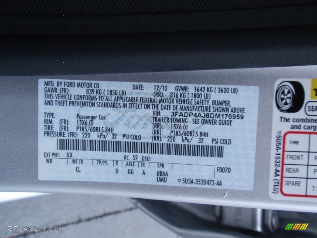 2013 Fiesta S Sedan - Ingot Silver / Charcoal Black/Light Stone photo #44