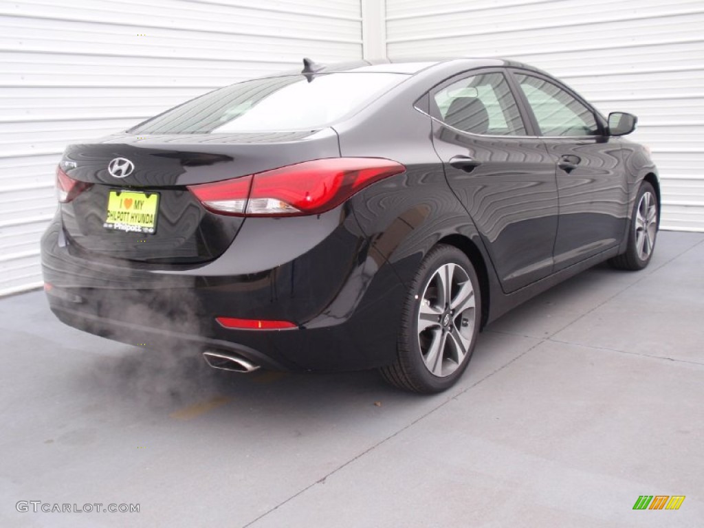 2014 Elantra Sport Sedan - Black Noir Pearl / Black photo #4