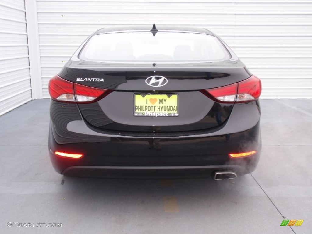 2014 Elantra Sport Sedan - Black Noir Pearl / Black photo #5