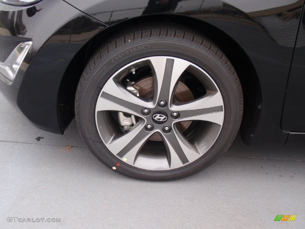 2014 Elantra Sport Sedan - Black Noir Pearl / Black photo #13