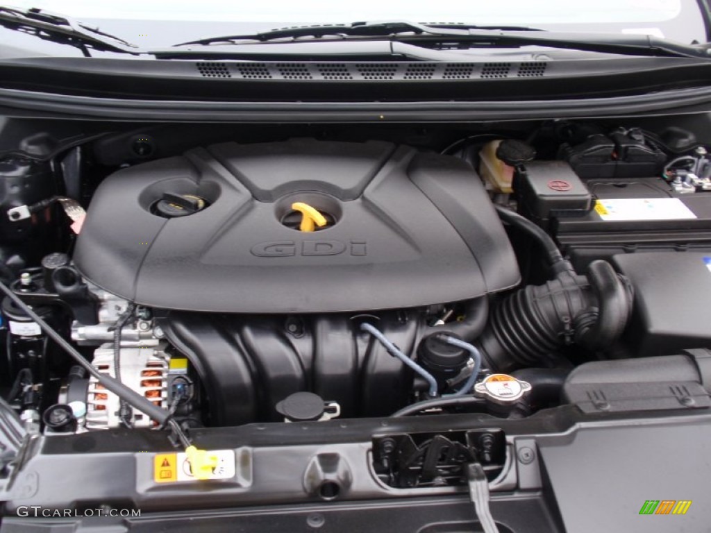 2014 Elantra Sport Sedan - Black Noir Pearl / Black photo #16