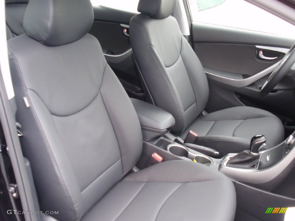 2014 Elantra Sport Sedan - Black Noir Pearl / Black photo #19