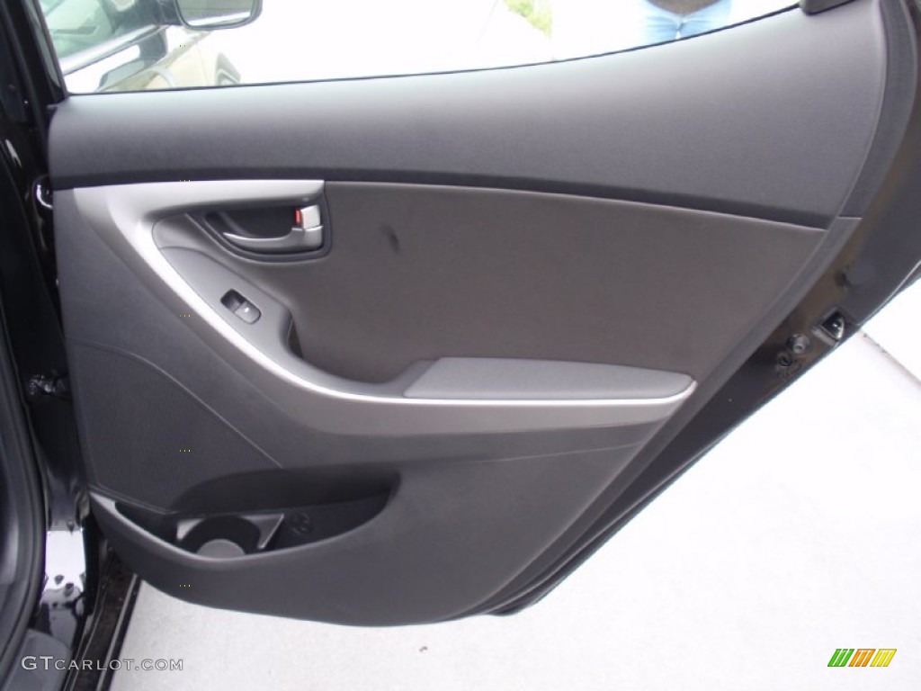 2014 Elantra Sport Sedan - Black Noir Pearl / Black photo #20