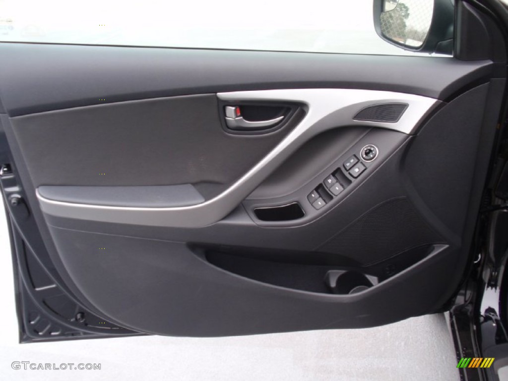 2014 Elantra Sport Sedan - Black Noir Pearl / Black photo #23