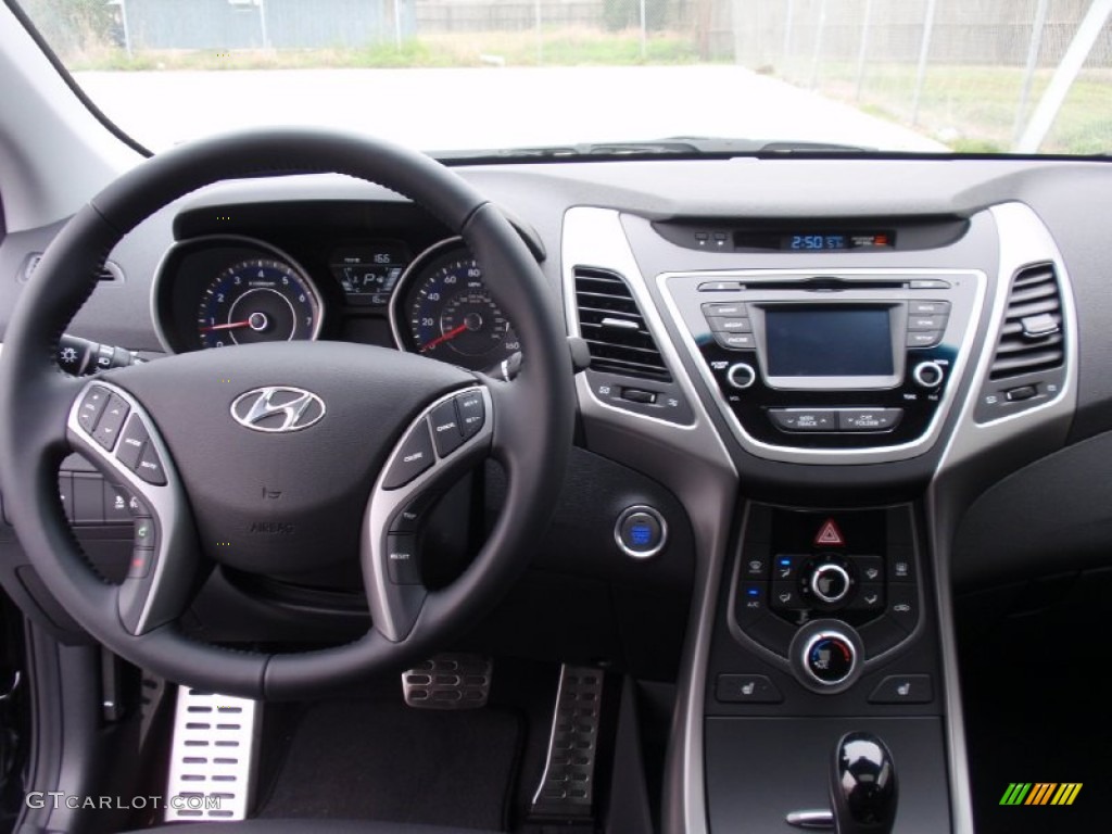 2014 Elantra Sport Sedan - Black Noir Pearl / Black photo #28