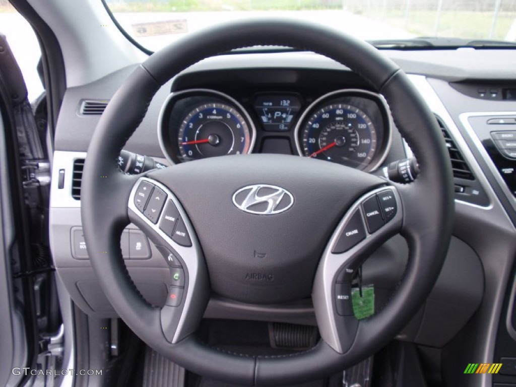 2014 Hyundai Elantra Coupe Standard Elantra Coupe Model Gray Steering Wheel Photo #91142422