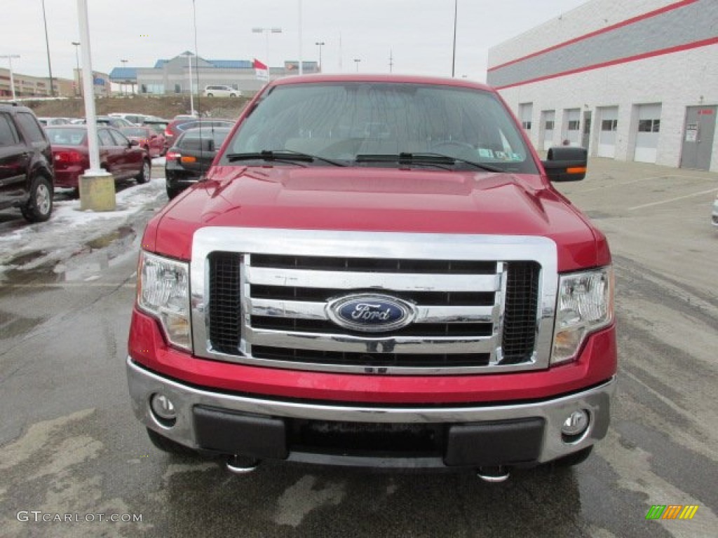 2009 F150 XLT SuperCab 4x4 - Razor Red Metallic / Camel/Tan photo #4