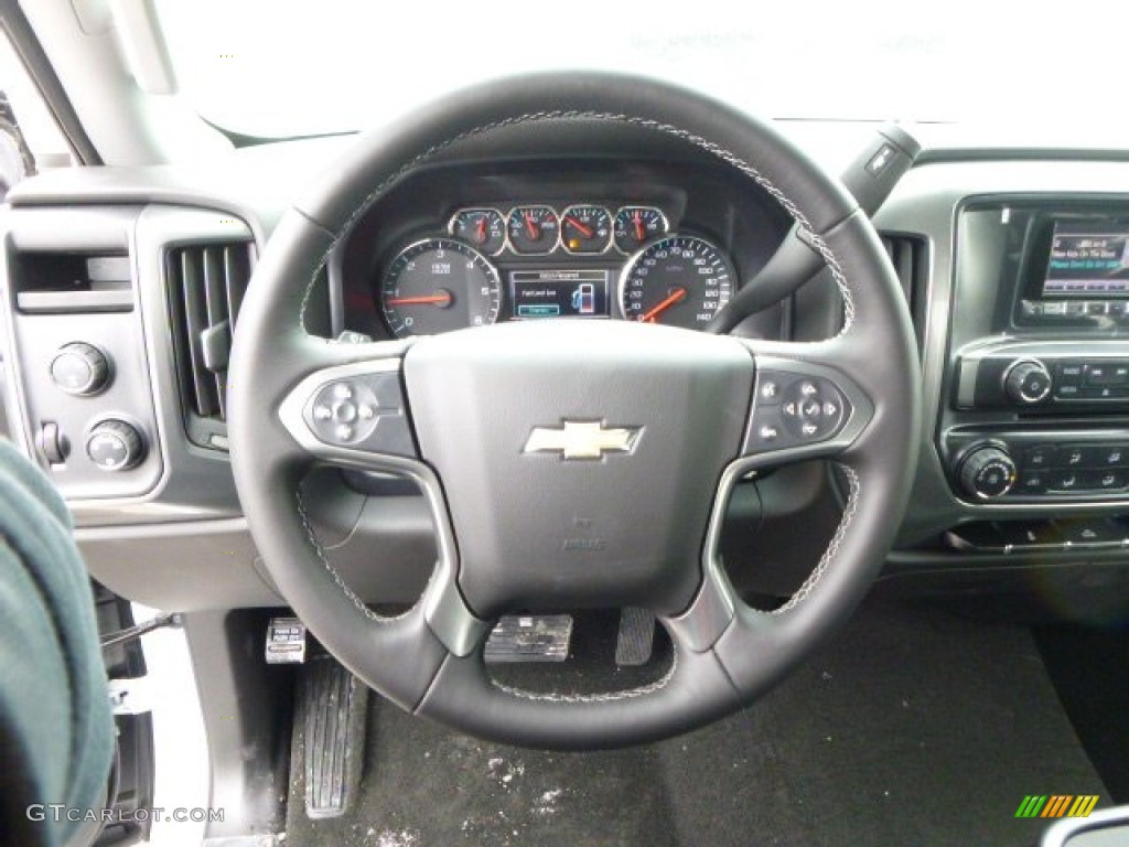 2015 Chevrolet Silverado 2500HD LT Crew Cab 4x4 Jet Black Steering Wheel Photo #91143397