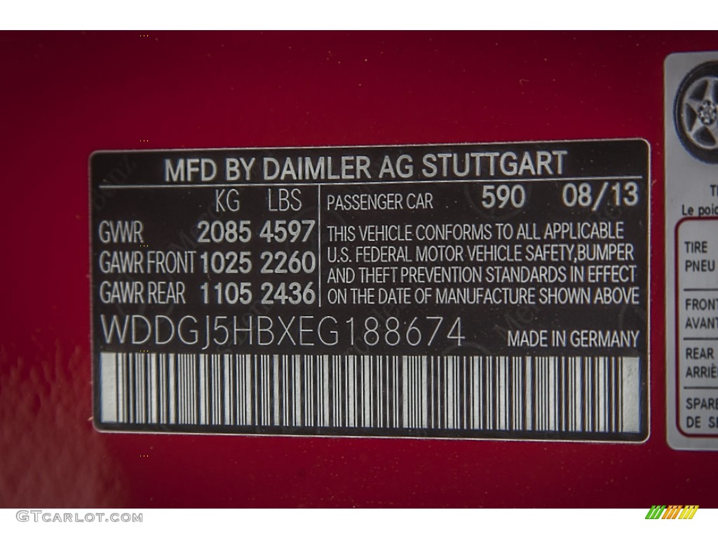 2014 Mercedes-Benz C 350 Coupe Color Code Photos