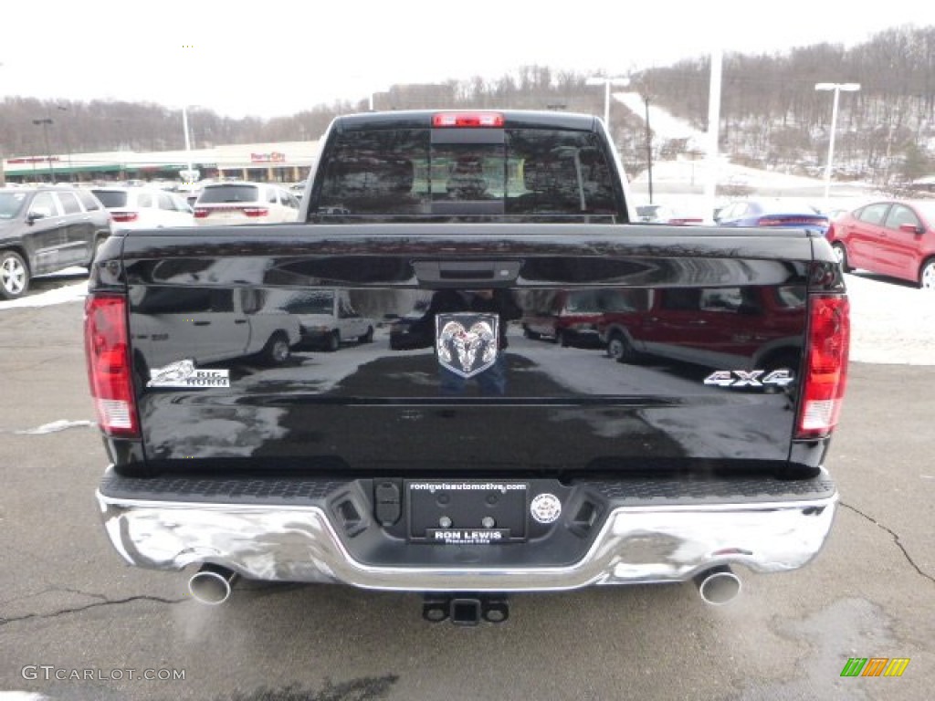 2014 1500 Big Horn Quad Cab 4x4 - Black / Black/Diesel Gray photo #4