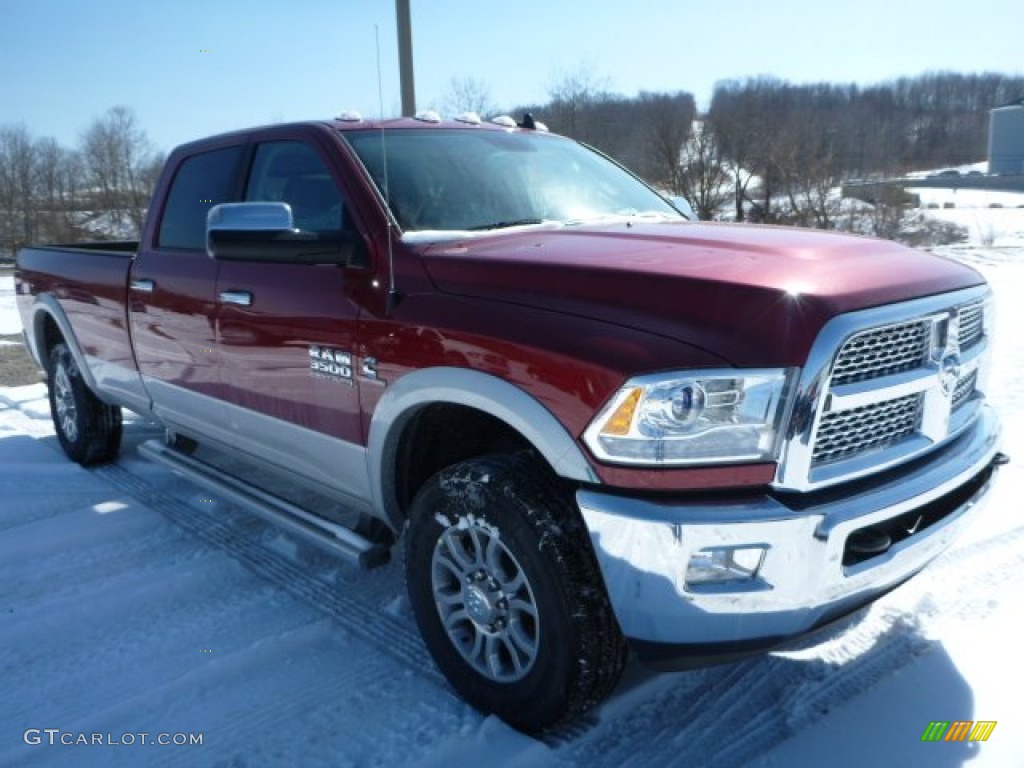 Deep Cherry Red Crystal Pearl 2014 Ram 3500 Laramie Crew Cab 4x4 Exterior Photo #91154690