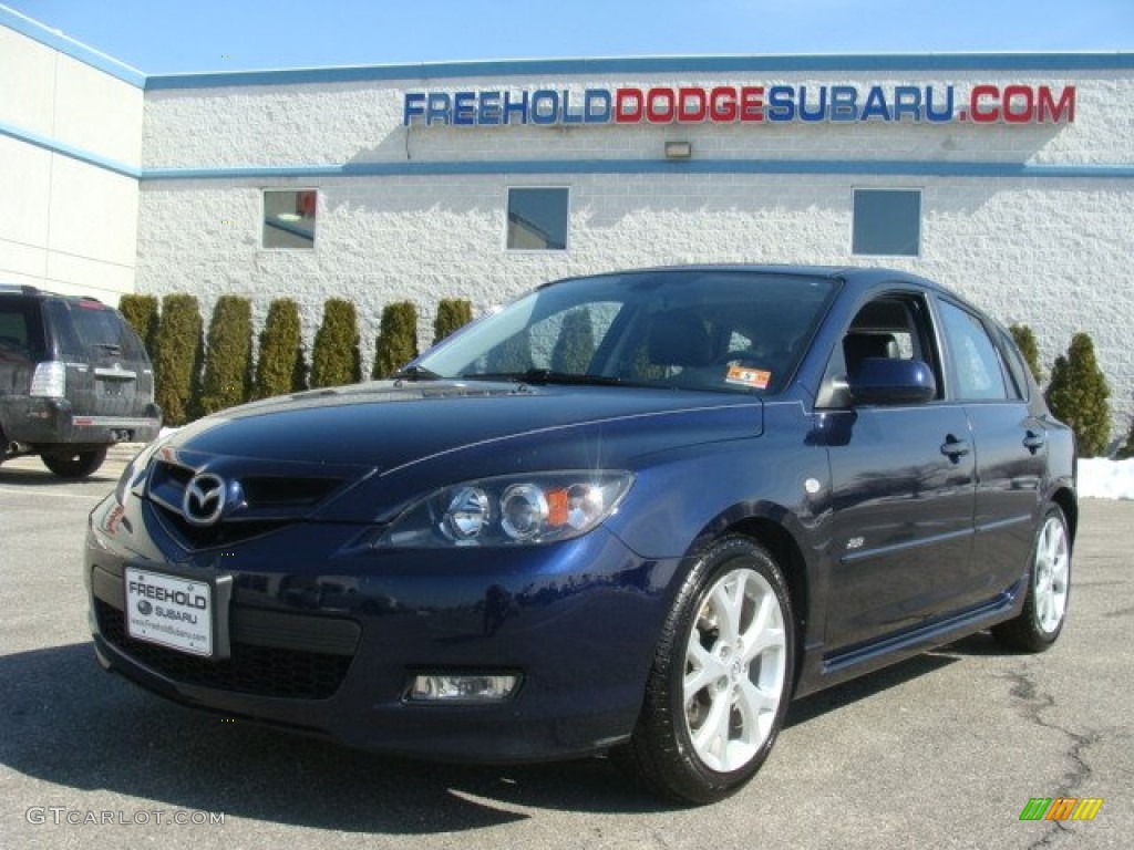 2008 MAZDA3 s Grand Touring Hatchback - Stormy Blue Mica / Black photo #1