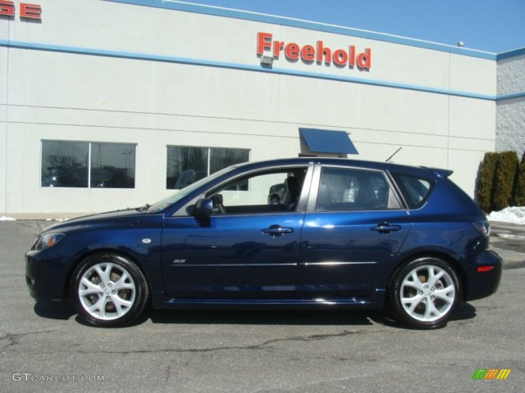 2008 MAZDA3 s Grand Touring Hatchback - Stormy Blue Mica / Black photo #8