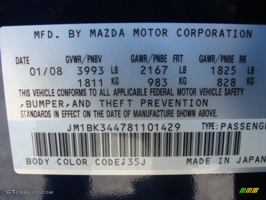 2008 MAZDA3 s Grand Touring Hatchback - Stormy Blue Mica / Black photo #24