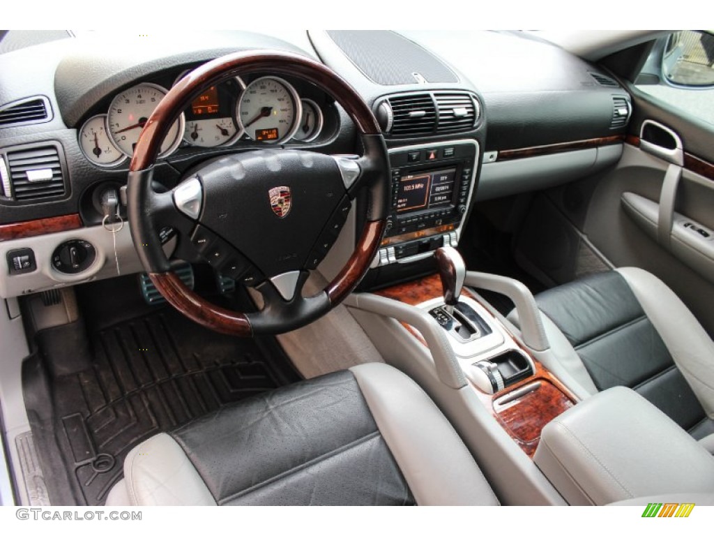 Black/Steel Grey Interior 2006 Porsche Cayenne S Titanium Photo #91157590