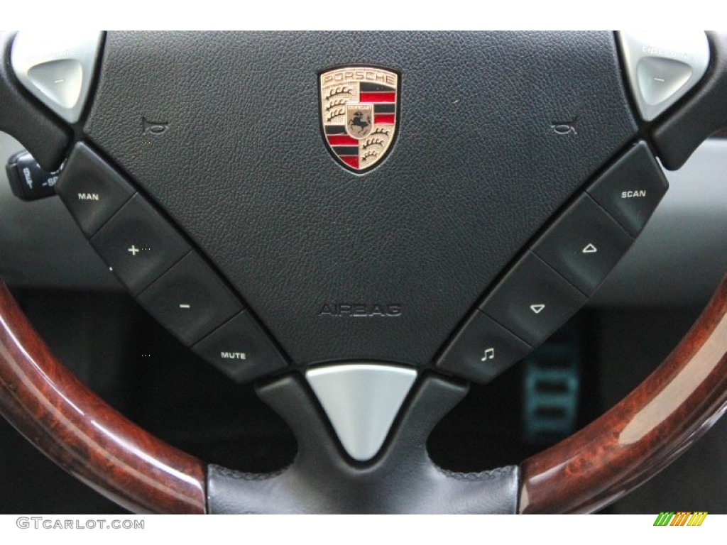 2006 Porsche Cayenne S Titanium Black/Steel Grey Steering Wheel Photo #91157641