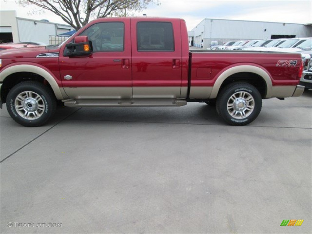 2014 F250 Super Duty King Ranch Crew Cab 4x4 - Ruby Red Metallic / King Ranch Chaparral Leather/Adobe Trim photo #2