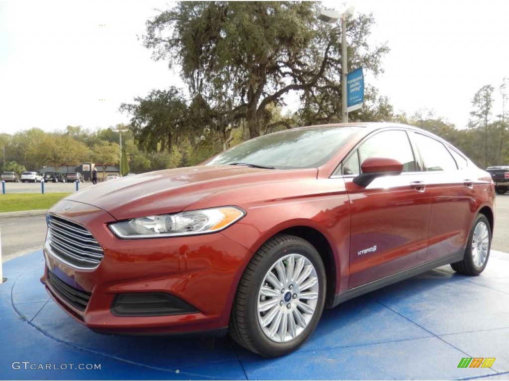Sunset 2014 Ford Fusion Hybrid S Exterior Photo #91161522