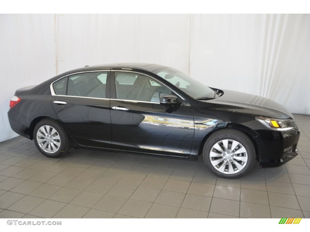 2014 Accord EX-L V6 Sedan - Crystal Black Pearl / Black photo #5