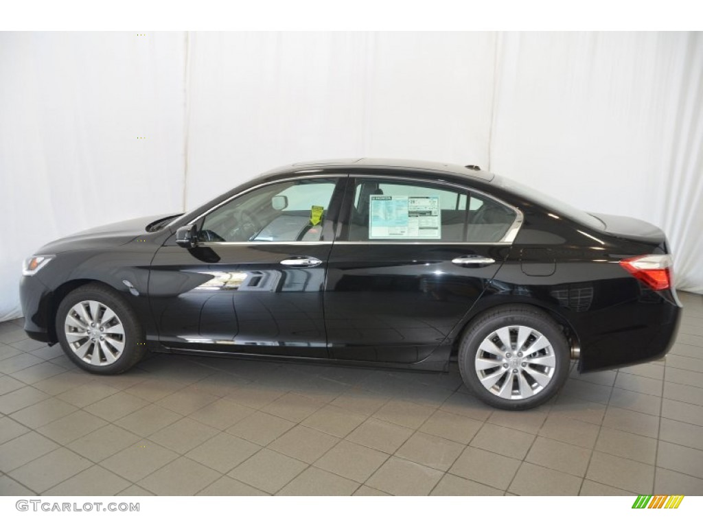 2014 Accord EX-L V6 Sedan - Crystal Black Pearl / Black photo #8