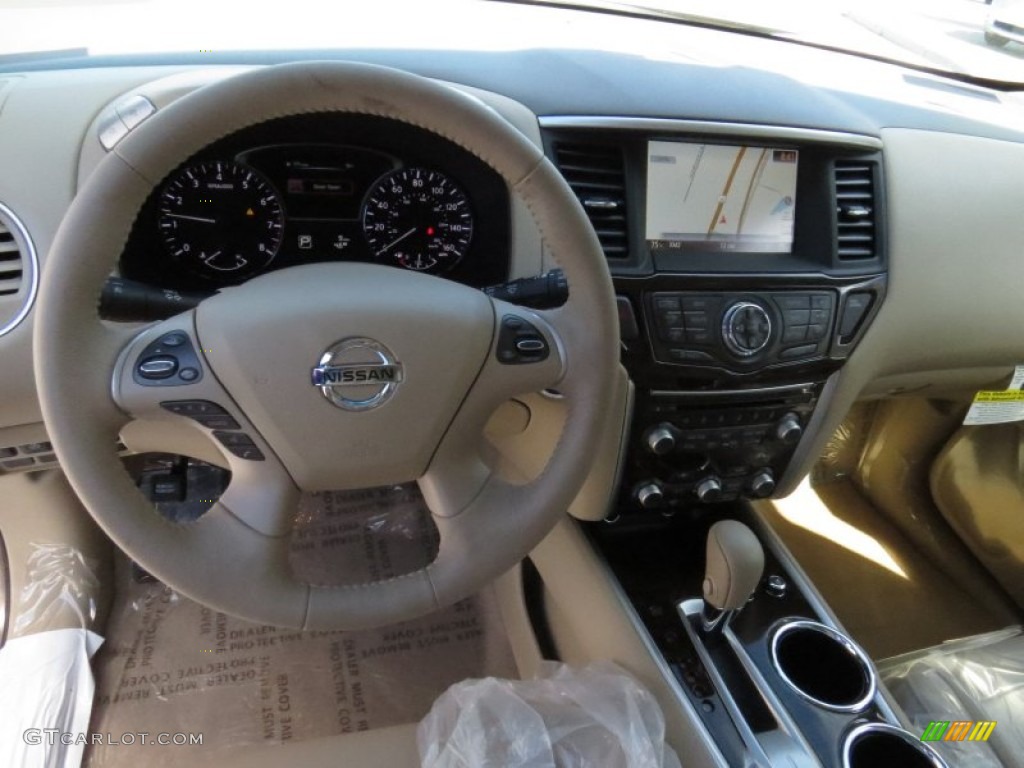 2014 Nissan Pathfinder Platinum Almond Dashboard Photo #91166523