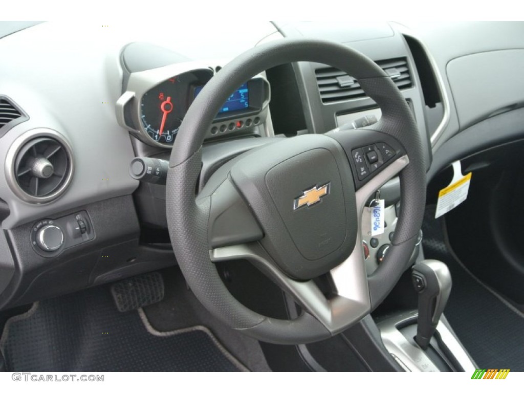 2014 Chevrolet Sonic LS Sedan Jet Black/Dark Titanium Steering Wheel Photo #91182310